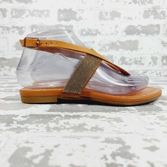 NEW Inuovo Brown Leather Sling Back Buckle Strap Summer Thong Sandals M824 - Picture 5 of 11